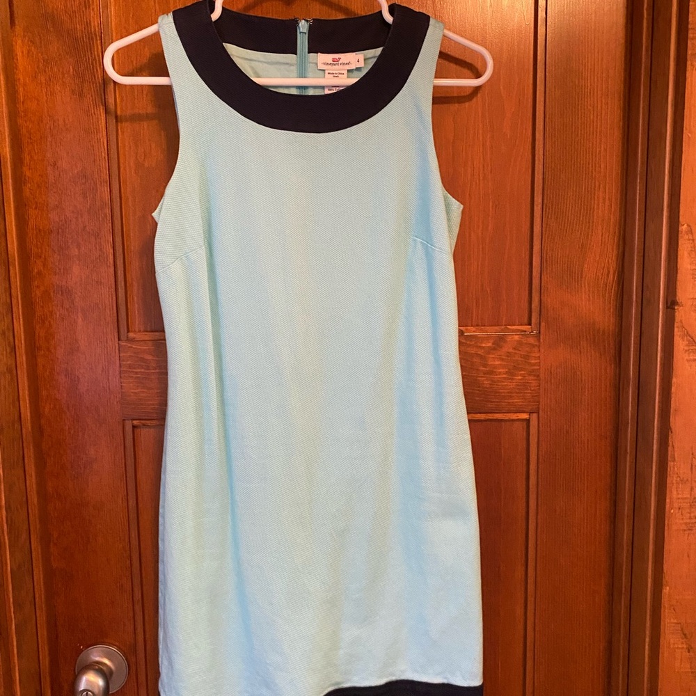 Vineyard Vines Aqua and Navy Dress